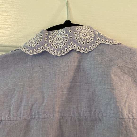 JCrew Lace Collar Button Down Shirt - Picture 5 of 6